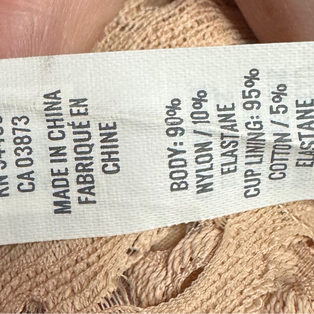 Aerie Lace Bralette Tan Crochet Racerback Soft Feminine Intimates M Festival - Picture 7 of 7